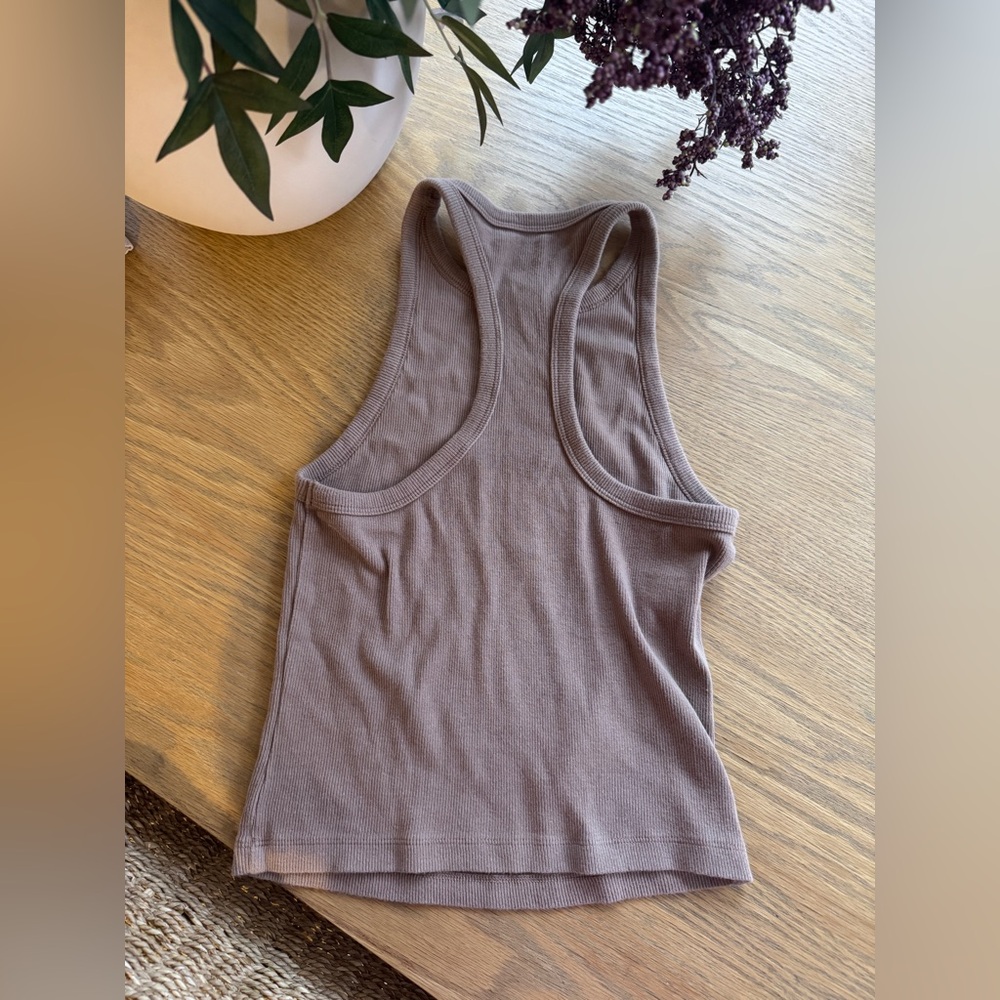 Nude A&F Ribbed Racerbank Tank - Picture 3 of 4